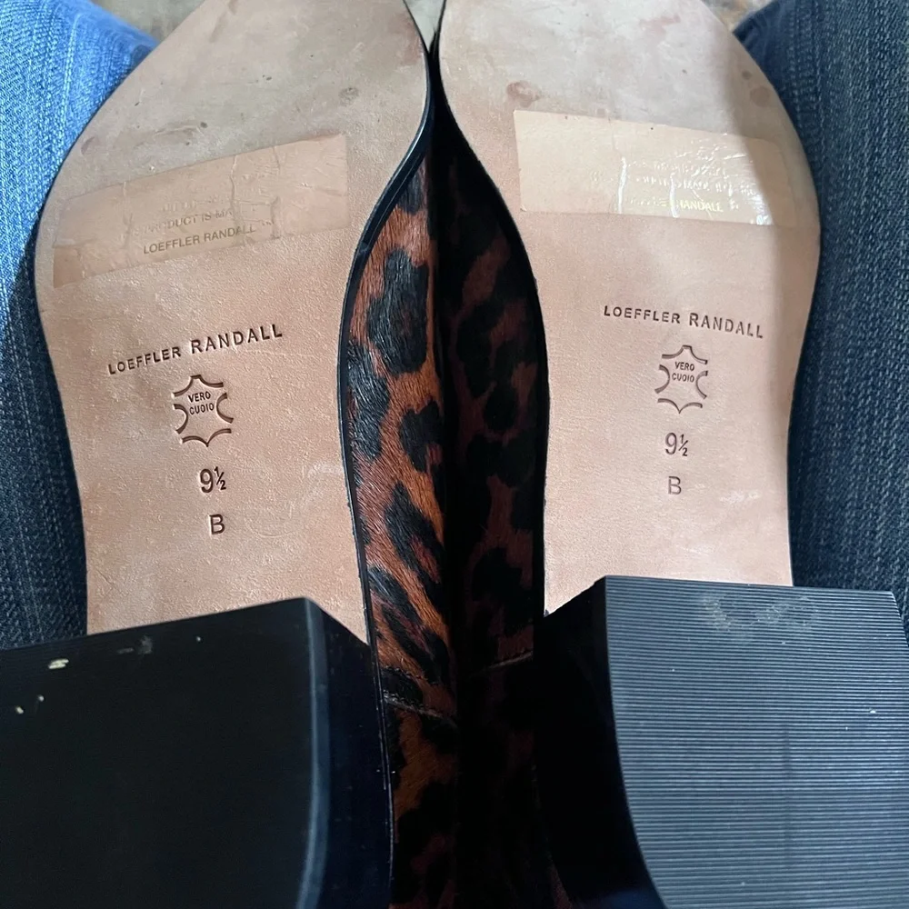 Loeffler Randall Women’s Booties Nellie Leopard Print Calf Hair Brown Boots 9.5 - Picture 10 of 12